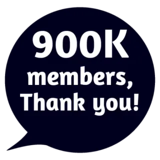 😵 1bcf6243 900K members, Thank you! leden, bedankt, feest, gemeenschap, prestatie telegram sticker