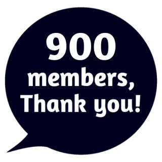 😵 42b02737 900 members, Thank you! 900 leden, bedankt, viering, prestatie, mijlpaal telegram sticker