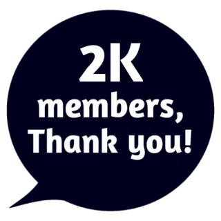 😵 5691252e 2K members, Thank you! viering, bedankt, leden, 2k, community, prestatie telegram sticker