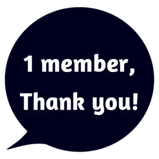 😵 594082d1 1 member, Thank you! bedankt, lid, community, waardering, abonnee, volger, sociale media telegram sticker