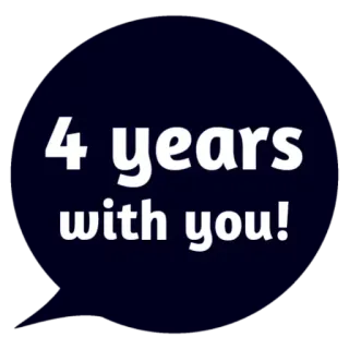 😵 782f9ff8 4 years with you! jubileum, liefde, relatie, viering, vriendschap, jaren telegram sticker