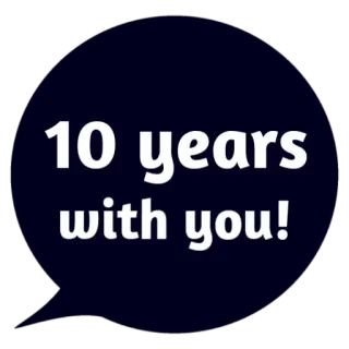 😵 a3c33a30 10 years with you! jubileum, feest, jaren, vriendschap, relatie, mijlpaal telegram sticker