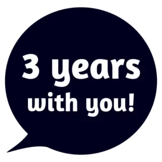😵 c1a08c68 3 years with you! jubileum, feest, relatie, vriendschap, liefde, jaren telegram sticker