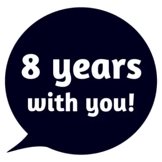 😵 d22f3b0d 8 years with you! jubileum, feest, liefde, relatie, jaren telegram sticker
