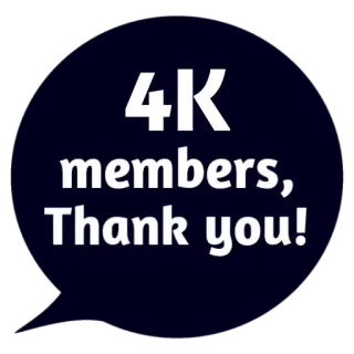 😵 db34f7c4 4K members, Thank you! bedankt, leden, viering, prestatie, community telegram sticker