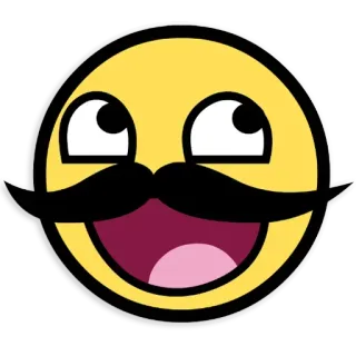 🥸 67721447 Meme, Trollface, Schnurrbart, Lustig, Gesicht telegram sticker