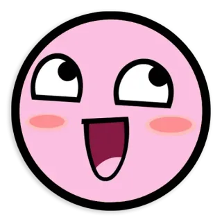 ☺️ 797a06d3 fröhlich, gesicht, meme, kreis, rosa, erröten telegram sticker