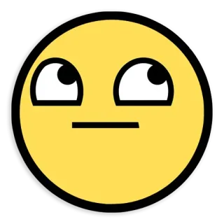 😐 cabf621e Meme, Gesicht, Gelb, Ausdruck, Trollface telegram sticker