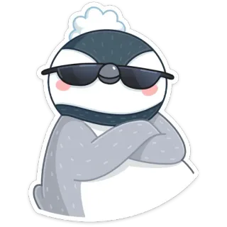 😎 82b14636 пингвин, мультфильм, наклейка, солнцезащитные очки, круто, птица whatsapp sticker
