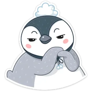 ☺️ a72476ca пингвин, мультфильм, милый, зима, животное, снег, персонаж whatsapp sticker