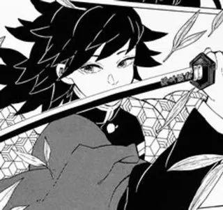 🕳 7f095f5f Giyu Tomioka Demon Slayer Anime, Demon Slayer, Giyu Tomioka, Schwert, Manga, Japanische Animation, Waffe telegram sticker
