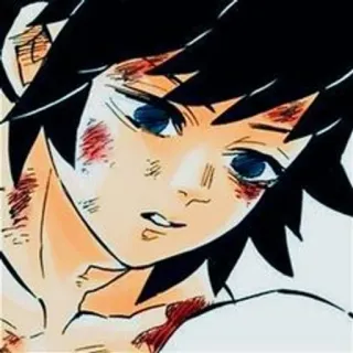 🎎 aedeb21d Giyu Tomioka Demon Slayer Anime, Manga, Demon Slayer, Giyu Tomioka, Charakter, Blut, Narben telegram sticker