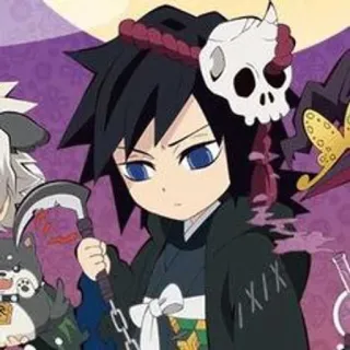 🪆 c314a329 Demon Slayer, Anime, Manga, Halloween, Totenkopf, Waffe, Sichel telegram sticker