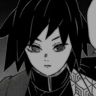 🕳 eec8877a Giyu Tomioka Demon Slayer Anime, Manga, Demon Slayer, Giyu Tomioka, Charakter, Schwarzweiß telegram sticker