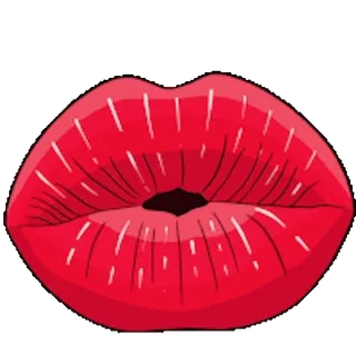 ❤️ 10d5bf2e 입술, 키스, 빨간 입술, 입, 아름다움, 만화 telegram sticker