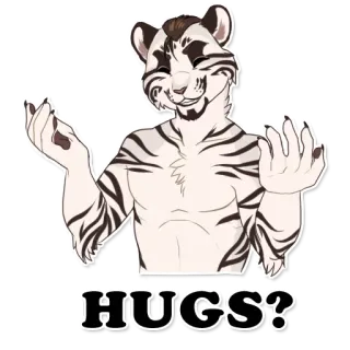 🤗 71d3fa52 HUGS? 拥抱, 兽迷, 拟人, 卡通, 可爱, 动物, 友善 telegram sticker