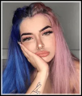 🍃 0ab5bb1b 女人, 头发, 化妆, 美容, 肖像 telegram sticker