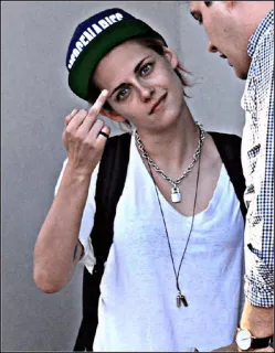 ✨ ecb387c6 dito medio, offensivo, gesto, maleducato, atteggiamento, donna telegram sticker