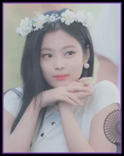 🍓 2de79f61 mulher, coroa de flores, retrato, menina, beleza telegram sticker