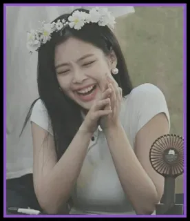 🍓 f0f23150 Jennie Kim mulher, menina, flores, fofo, sorrindo, fã, coreano telegram sticker
