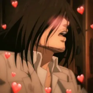 🥰 11244efe Eren Yeager Attack on Titan anime, eren yeager, heart, attack on titan, fanart telegram sticker