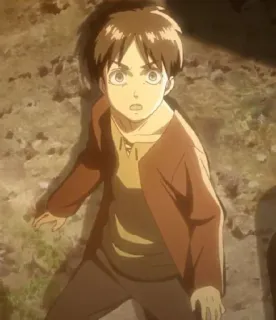 🎭 a3e1b771 Eren Yeager Attack on Titan anime, manga, Eren Yeager, attack on titan, character, boy telegram sticker