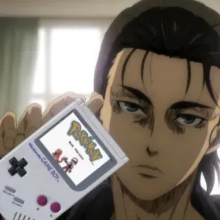 🤚 bdf92570 Eren Yeager Attack on Titan anime, video games, pokemon, gameboy, attack on titan, eren yeager telegram sticker