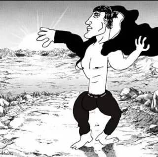 😎 ecb07773 anime, cartoon, meme, chad, walking, illustration, character telegram sticker