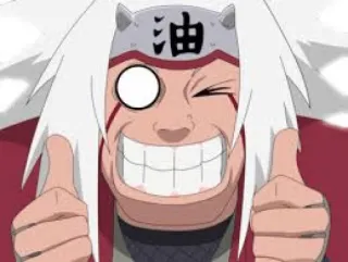 👍 997f2b2f Jiraiya Naruto anime, duim omhoog, glimlachend, vieze oude man, grappig, ninja telegram sticker