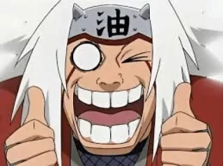 ✌️ faeb9d37 Jiraiya Naruto Anime, Ninja, Duim omhoog, Glimlach, Lachen telegram sticker