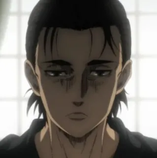 🦜 55da37b9 Eren Yeager Attack on Titan Anime, Eren Jaeger, L'Attacco dei Giganti, Personaggio, Serio, Manga telegram sticker