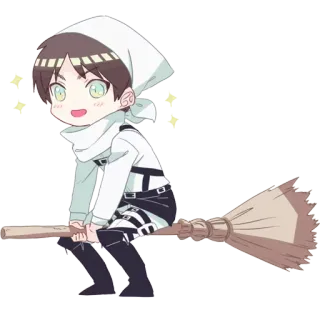 ✨ 9d42eee5 Eren Yeager Attack on Titan Anime, Chibi, L'attacco dei giganti, Eren Jaeger, Pulizia telegram sticker
