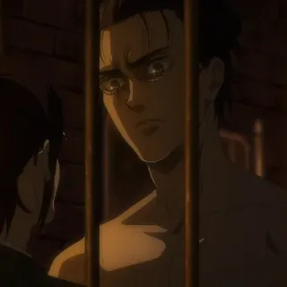 🖤 21405792 Eren Yeager Attack on Titan Anime, Manga, Eren Jaeger, Atak Tytanów, Postać, Shonen, Animacja whatsapp sticker