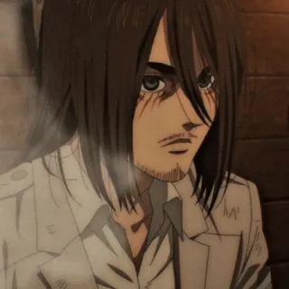 🖤 984f30f0 Eren Yeager Attack on Titan Anime, Postać, Eren, Atak Tytanów, AOT whatsapp sticker