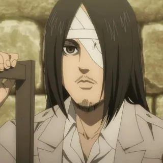 🖤 b0a833c7 Eren Yeager Attack on Titan Anime, Postać, Długie włosy, Obrażenie, Bandaż, Postać anime whatsapp sticker