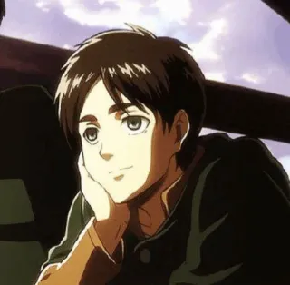 🖤 d7a4f5ce Eren Yeager Attack on Titan Anime, Postać, Eren, Eren Yeager, Atak Tytanów whatsapp sticker