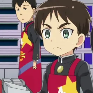 🕶 55438039 Eren Yeager Attack on Titan anime, boy, school, cartoon, eren yeager, attack on titan, apron telegram sticker