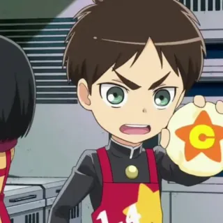 🕶 86edac0f Eren Yeager Attack on Titan anime, eren yeager, attack on titan, chibi, manga, shounen, cooking telegram sticker