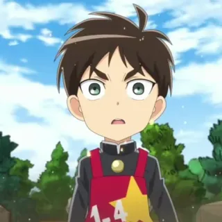 🕶 acb60e78 Eren Yeager Attack on Titan anime, boy, school uniform, Eren Yeager, Attack on Titan, cartoon telegram sticker