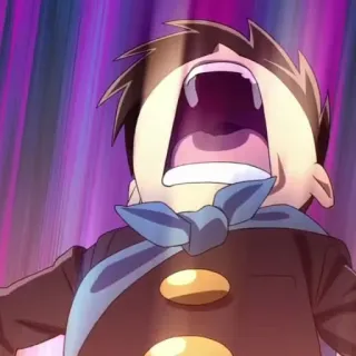 🕶 af44ccba cartoon, scream, anime, yelling, boy telegram sticker