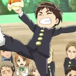 🕶 e8bc72ee anime, cartoon, school uniform, joyful, excited, cheerful telegram sticker