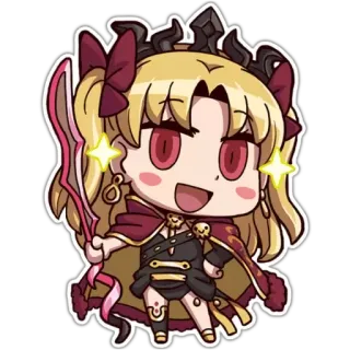 😃 71b04265 Anime, Chibi, Niedlich, Bogenschütze, Rote Augen, Blonde Haare telegram sticker