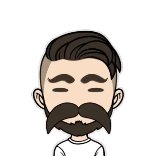 😎 49241080 cartoon, character, portrait, avatar, man, facial hair telegram sticker