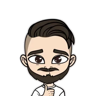 👍 daf43266 cartoon, man, thumbs up, avatar, portrait, sticker telegram sticker