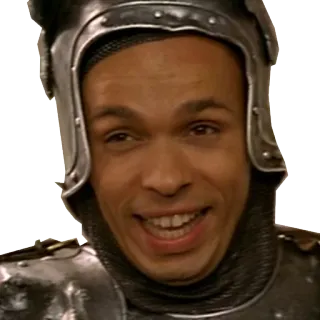 😅 d2d3bed5 중세, 기사, 갑옷, 미소, 남자, 얼굴 telegram sticker