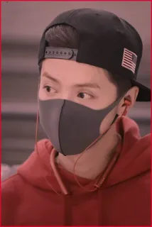 💮 303cbae4 男, マスク, パーカー, キャップ, アメリカ国旗 telegram sticker