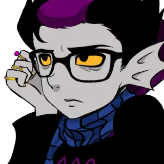 😞 b93510b4 Eridan Ampora Homestuck homestuck, eridan ampora, fanart, webcomic, personaggio, occhiali telegram sticker