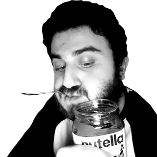 🤒 498a802d Nutella, nourriture, manger, cuillère, homme, chocolat, sucré telegram sticker