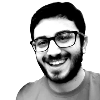 🤓 6eed9101 homme, portrait, lunettes, sourire, visage, personne telegram sticker