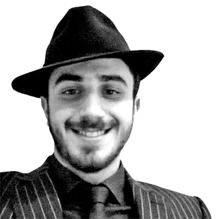 🤠 96557e50 homme, chapeau, costume, rayures, portrait, fedora, sourire telegram sticker
